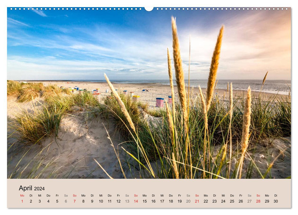 North Sea island of Borkum - island rush in the high seas climate (CALVENDO wall calendar 2024) 