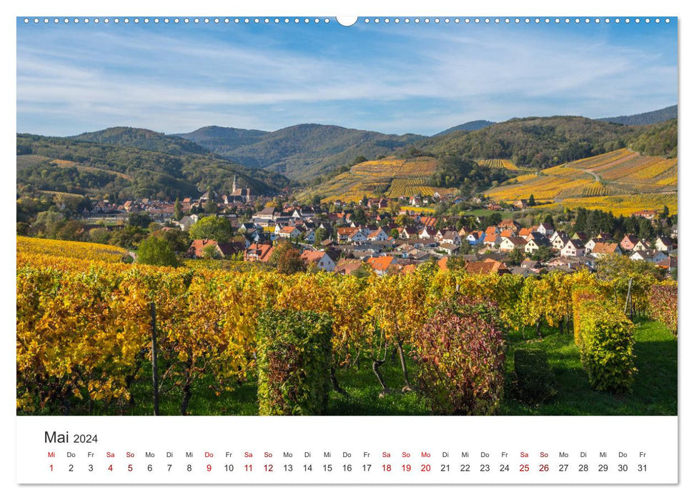 Elsässer Weinstraße, malerische Dörfer in idyllischer Landschaft (CALVENDO Wandkalender 2024)