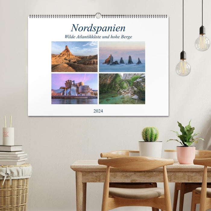 Nordspanien, wilde Atlantikküste und hohe Berge (CALVENDO Wandkalender 2024)