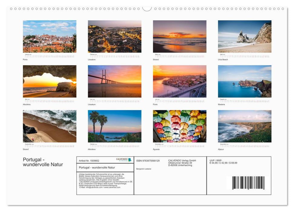 Portugal - wundervolle Natur (CALVENDO Wandkalender 2024)