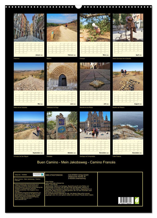 Buen Camino - Mein Jakobsweg - Camino Francés (CALVENDO Wandkalender 2024)