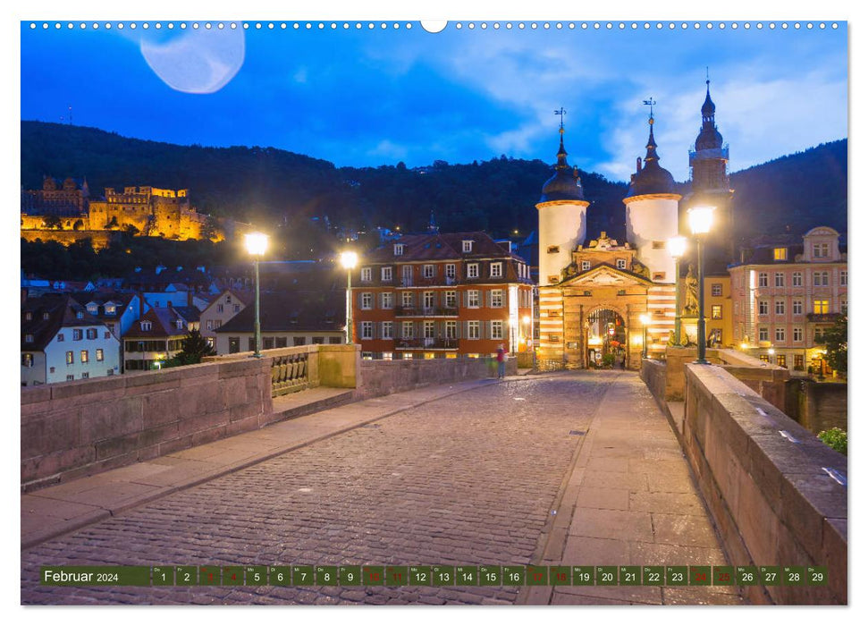 Heidelberger Neckarzauber (CALVENDO Premium Wandkalender 2024)