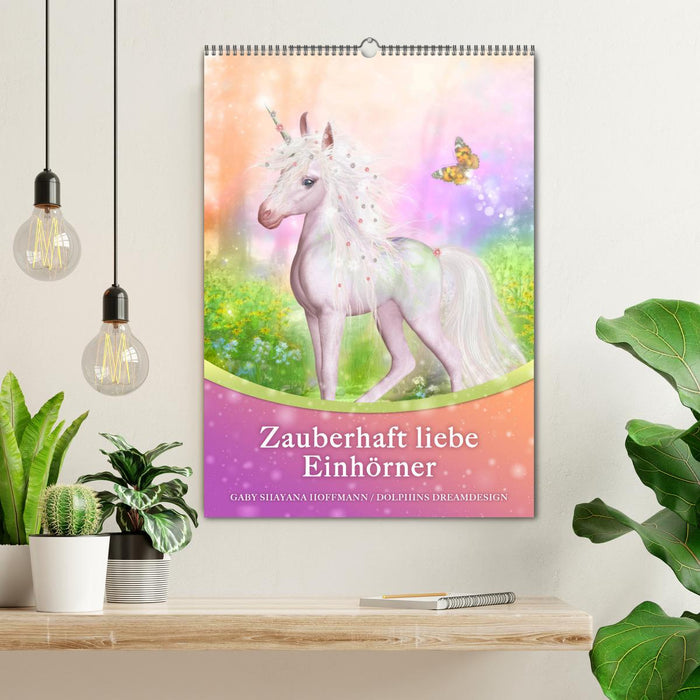 Zauberhaft liebe Einhörner - Kalender (CALVENDO Wandkalender 2024)