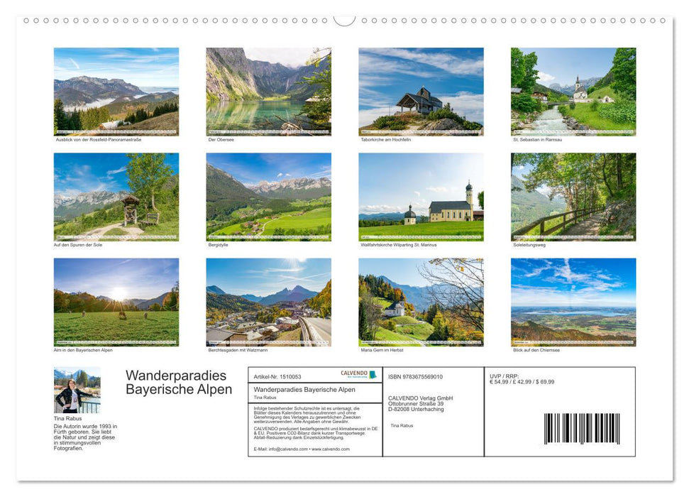 Wanderparadies Bayerische Alpen (CALVENDO Wandkalender 2024)