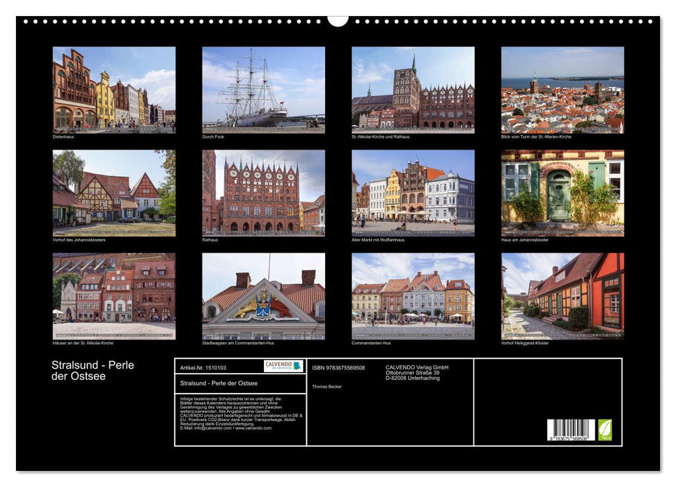 Stralsund - Pearl of the Baltic Sea (CALVENDO wall calendar 2024) 