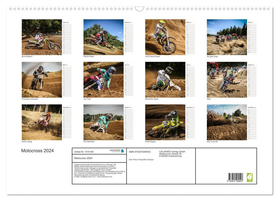 Motocross 2024 (CALVENDO Wandkalender 2024)
