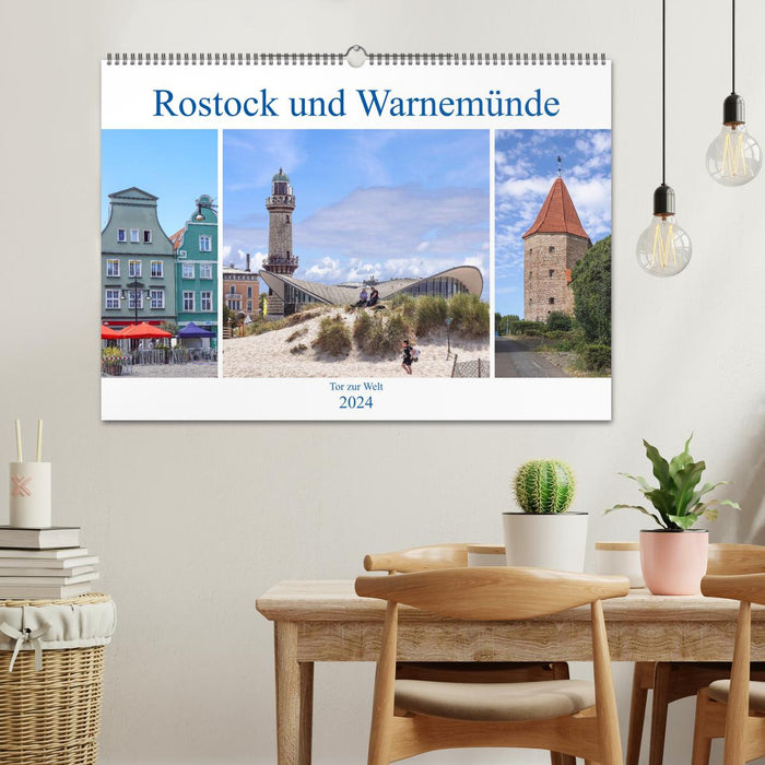 Rostock and Warnemünde - Gateway to the World (CALVENDO Wall Calendar 2024) 