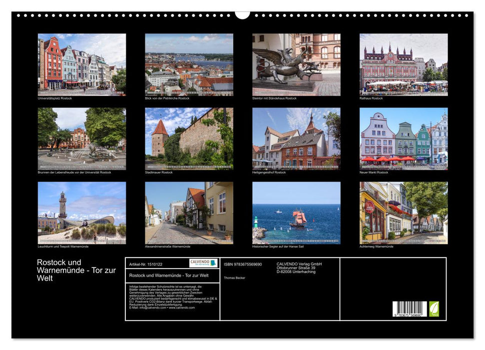 Rostock and Warnemünde - Gateway to the World (CALVENDO Wall Calendar 2024) 