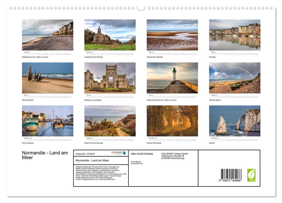 Normandie - Land am Meer (CALVENDO Premium Wandkalender 2024)