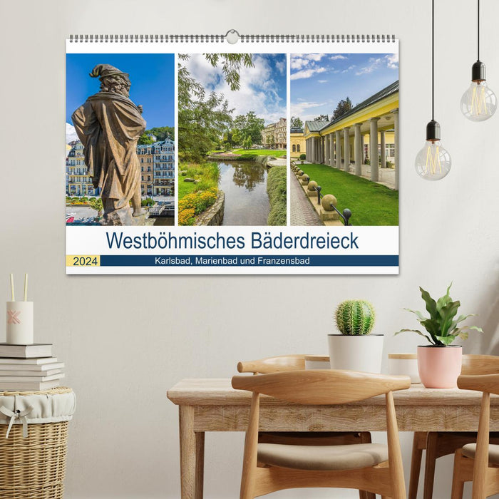 Westböhmisches Bäderdreieck - Karlsbad, Marienbad und Franzensbad (CALVENDO Wandkalender 2024)