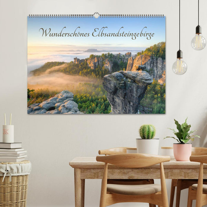 Wunderschönes Elbsandsteingebirge (CALVENDO Wandkalender 2024)