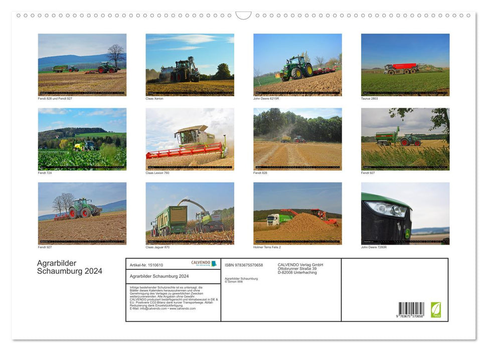 Agrarbilder Schaumburg 2024 (CALVENDO Wandkalender 2024)