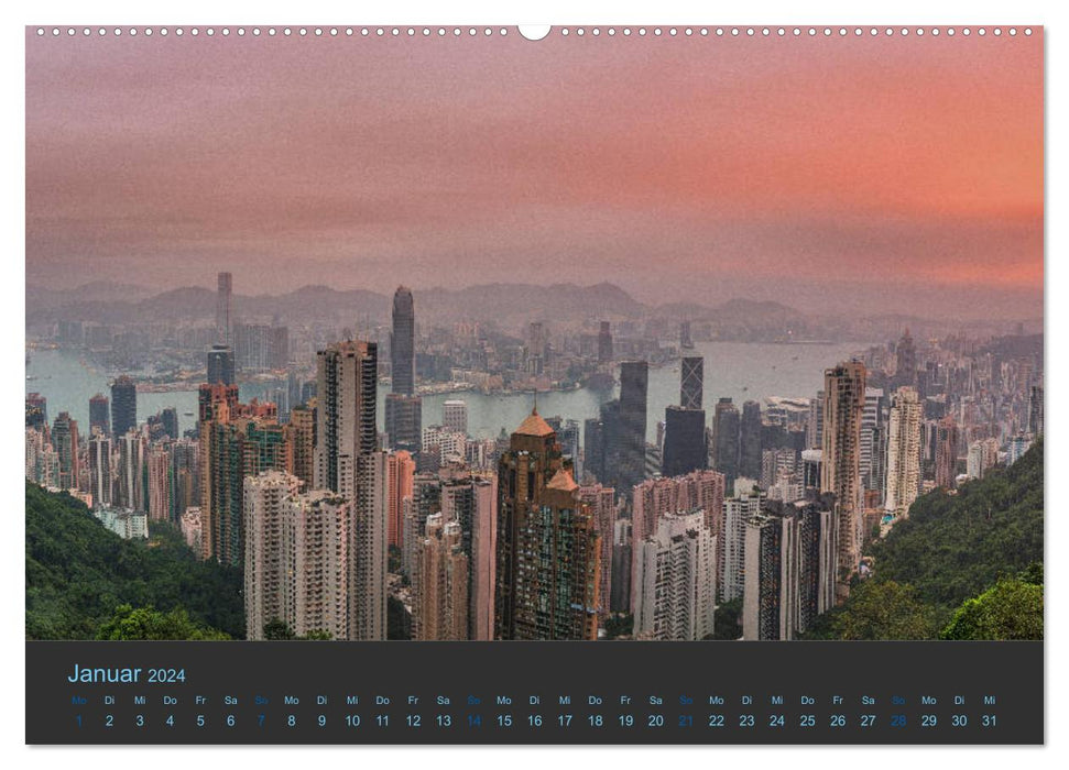 Hong Kong - Skylines (CALVENDO Premium Wandkalender 2024)