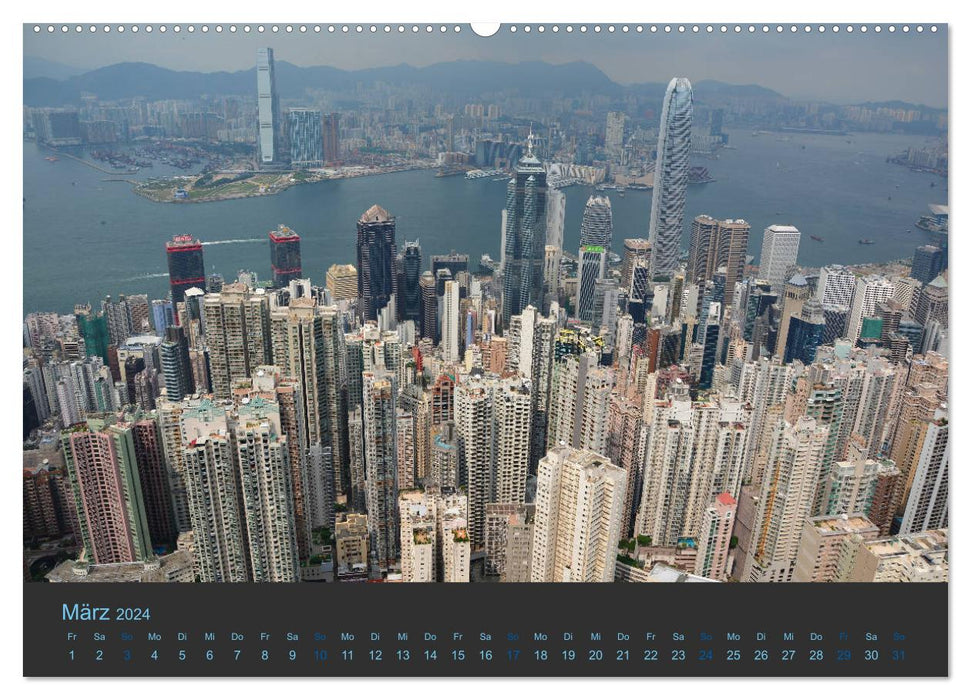 Hong Kong - Skylines (CALVENDO Premium Wandkalender 2024)
