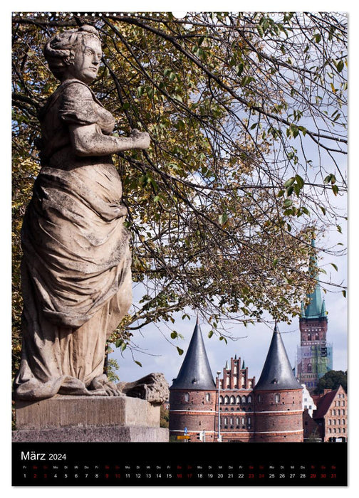 Lübeck - Hanseschönheit in Insellage (CALVENDO Wandkalender 2024)