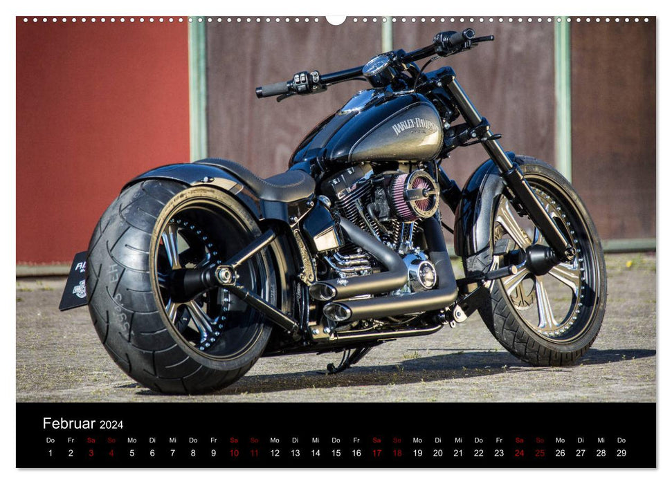 Exklusive Best of Fat Ass Custombike Edition, feinste Harleys mit fettem Hintern (CALVENDO Wandkalender 2024)