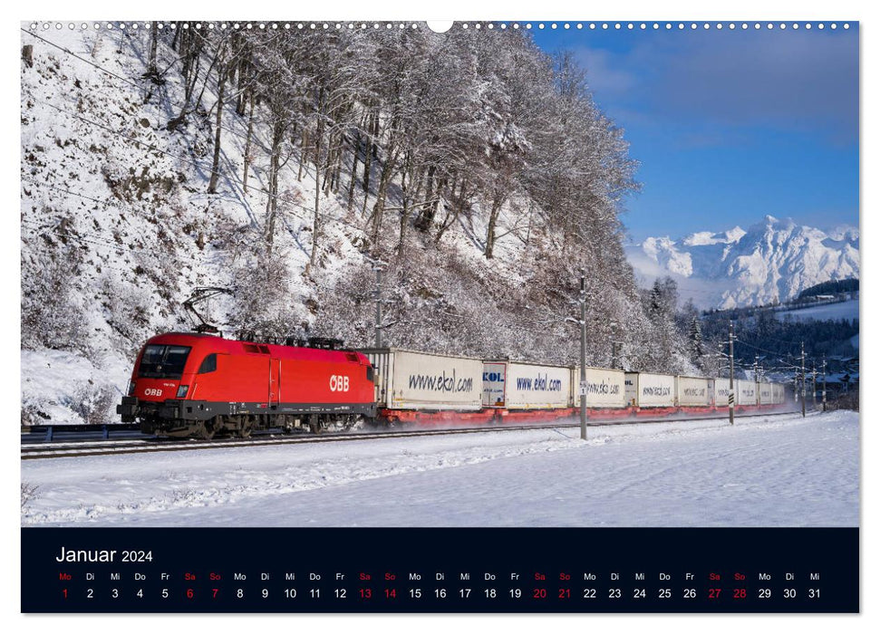 Die Bahn im Salzburgerland (CALVENDO Premium Wandkalender 2024)