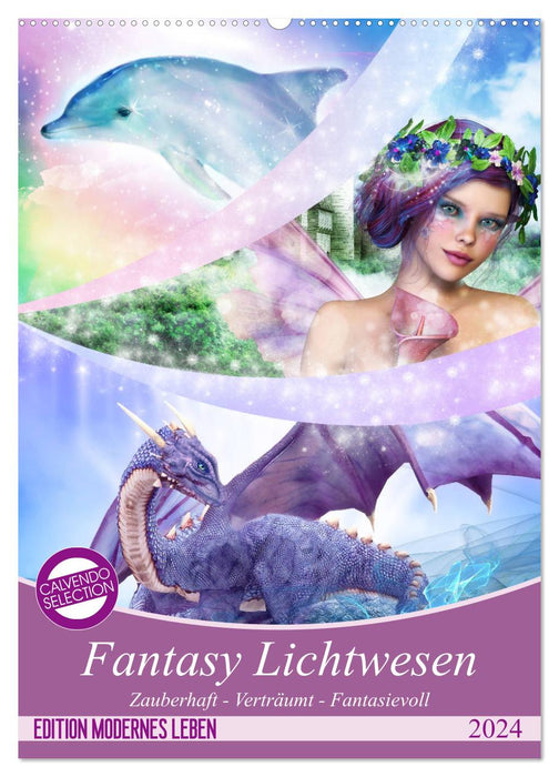 Fantasy Lichtwesen (CALVENDO Wandkalender 2024)