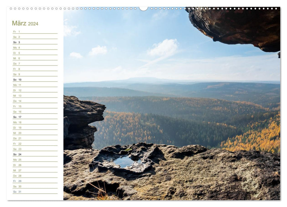 Schneeberg Perspektiven - Elbsandstein (CALVENDO Premium Wandkalender 2024)