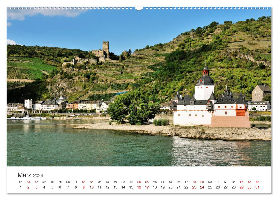 Burgen im Rheintal - Landschaft, Romantik, legend (CALVENDO Wandkalender 2024)
