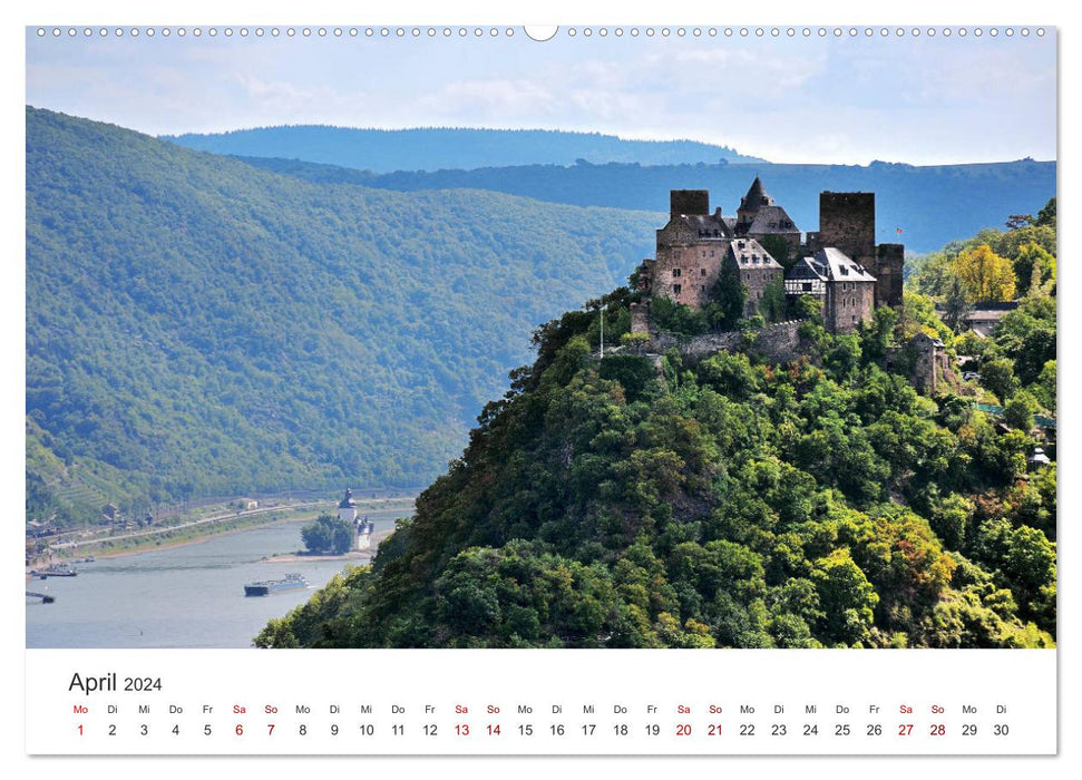 Burgen im Rheintal - Landschaft, Romantik, legend (CALVENDO Wandkalender 2024)