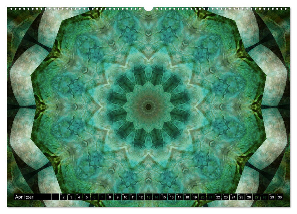 Energie - Mandalas in Grün, Erneuerung durch die Farbe Grün (CALVENDO Wandkalender 2024)