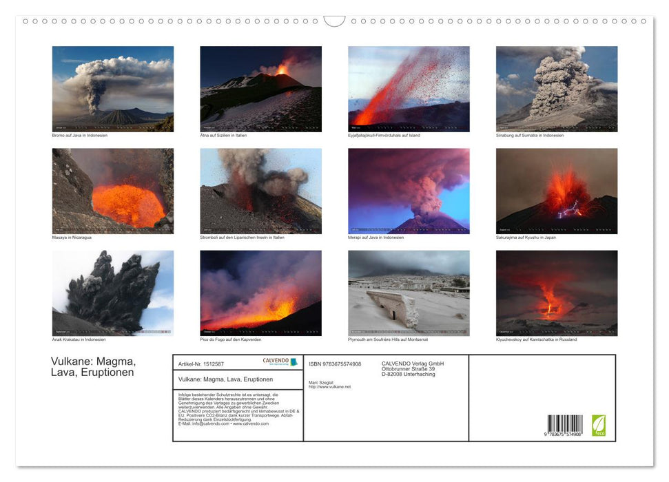 Volcanoes - magma, lava, eruptions (CALVENDO wall calendar 2024) 