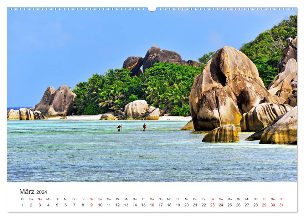 Dream beaches of the Seychelles (CALVENDO wall calendar 2024) 