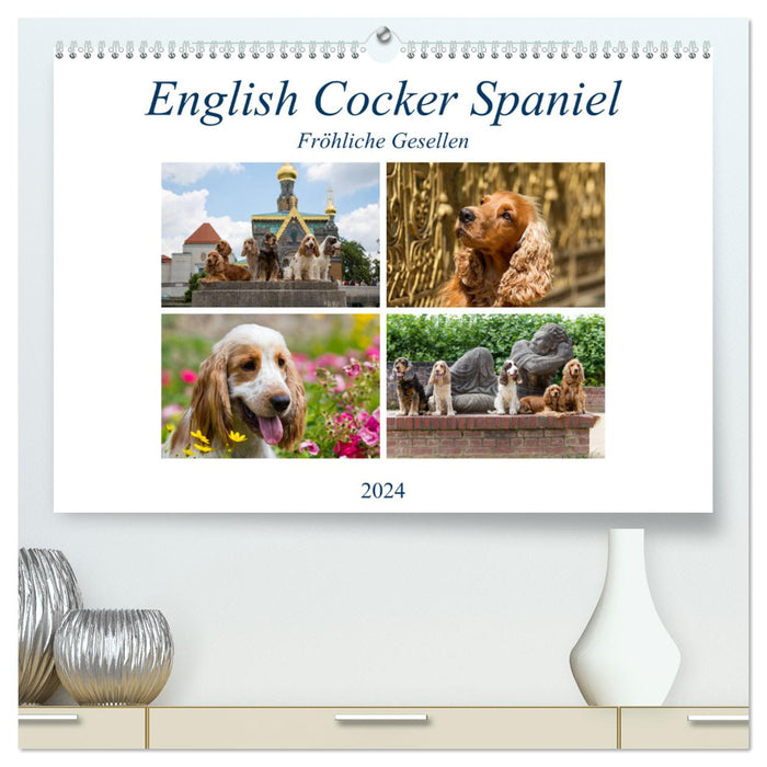 English Cocker Spaniel - Happy Fellows (CALVENDO Premium Wall Calendar 2024) 