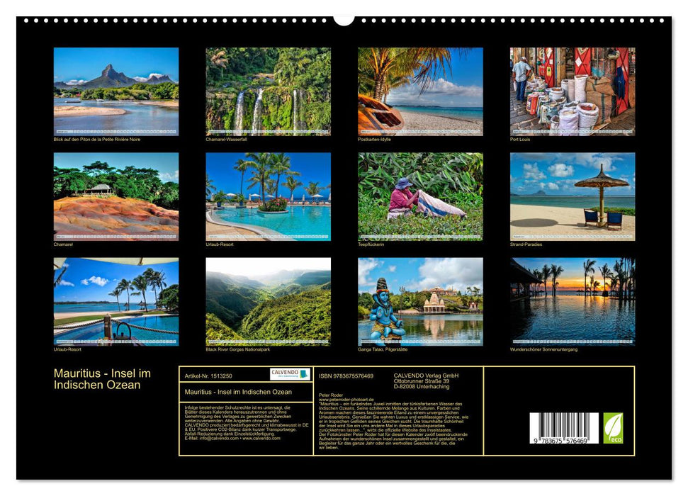 Mauritius - Insel im Indischen Ozean (CALVENDO Premium Wandkalender 2024)