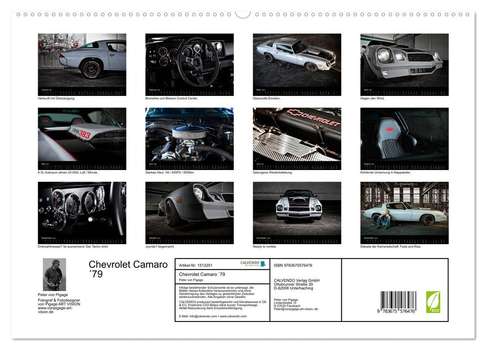 Chevrolet Camaro '79 (CALVENDO Premium Wall Calendar 2024) 
