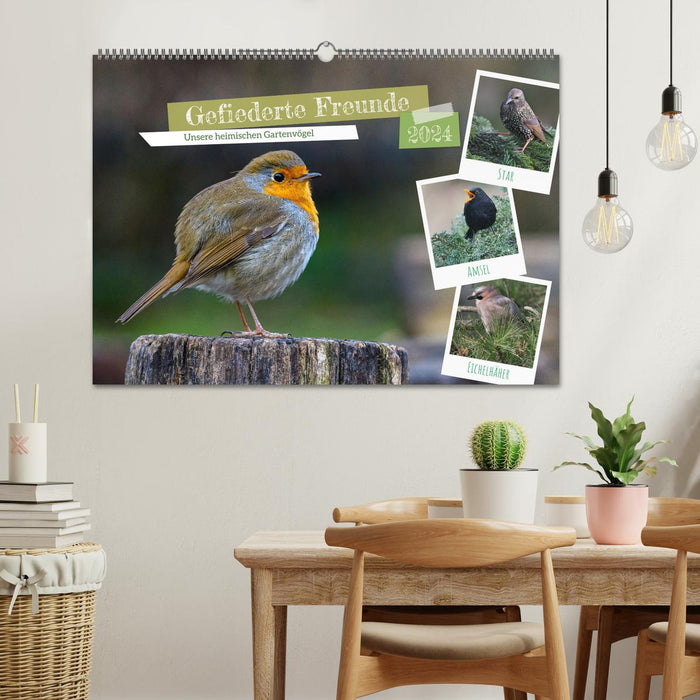 Feathered friends - Our local garden birds (CALVENDO wall calendar 2024) 