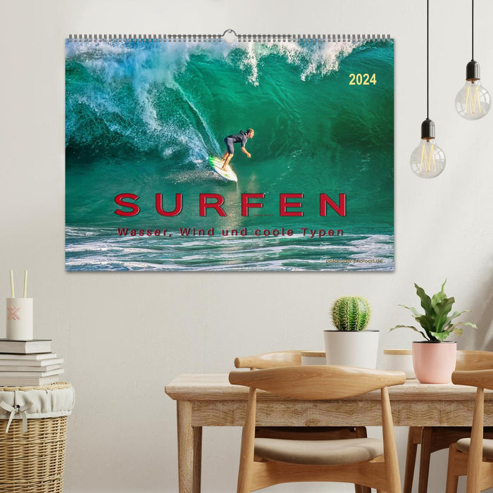 Surfen - Wasser, Wind und coole Typen (CALVENDO Wandkalender 2024)
