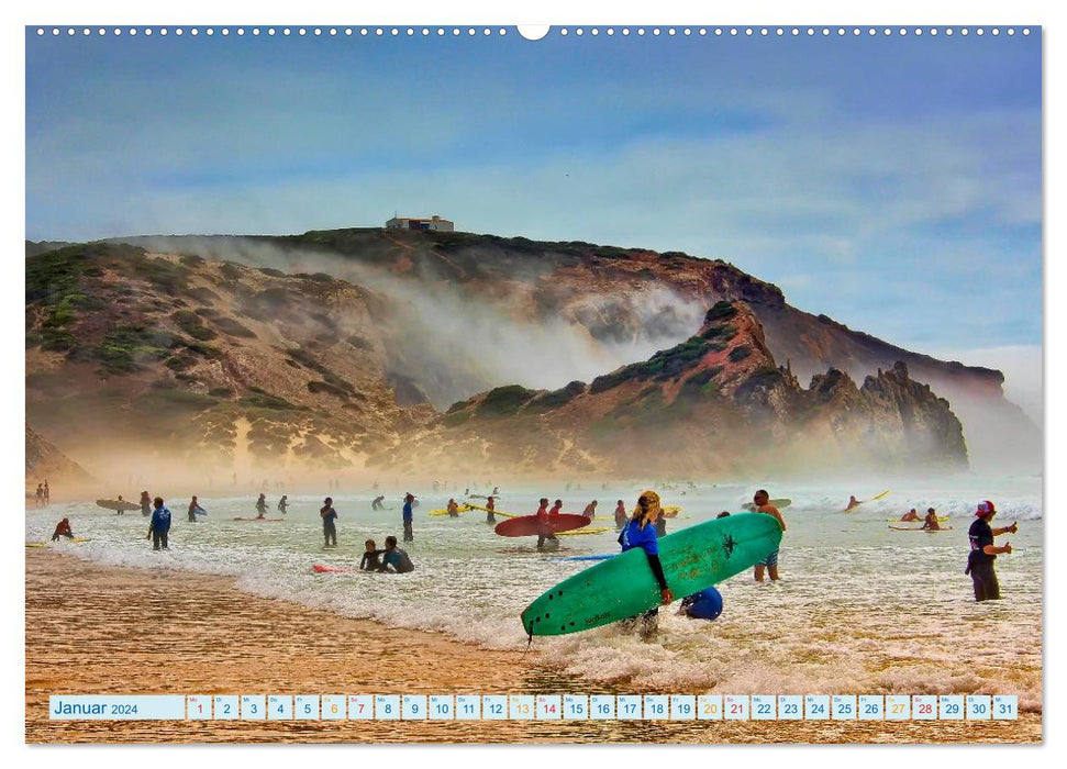 Surfen - Wasser, Wind und coole Typen (CALVENDO Wandkalender 2024)