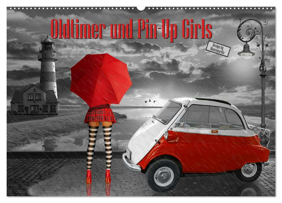 Oldtimer und Pin-Up Girls by Mausopardia (CALVENDO Wandkalender 2024)
