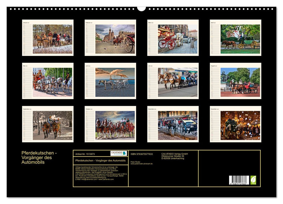 Pferdekutschen - Vorgänger des Automobils (CALVENDO Wandkalender 2024)