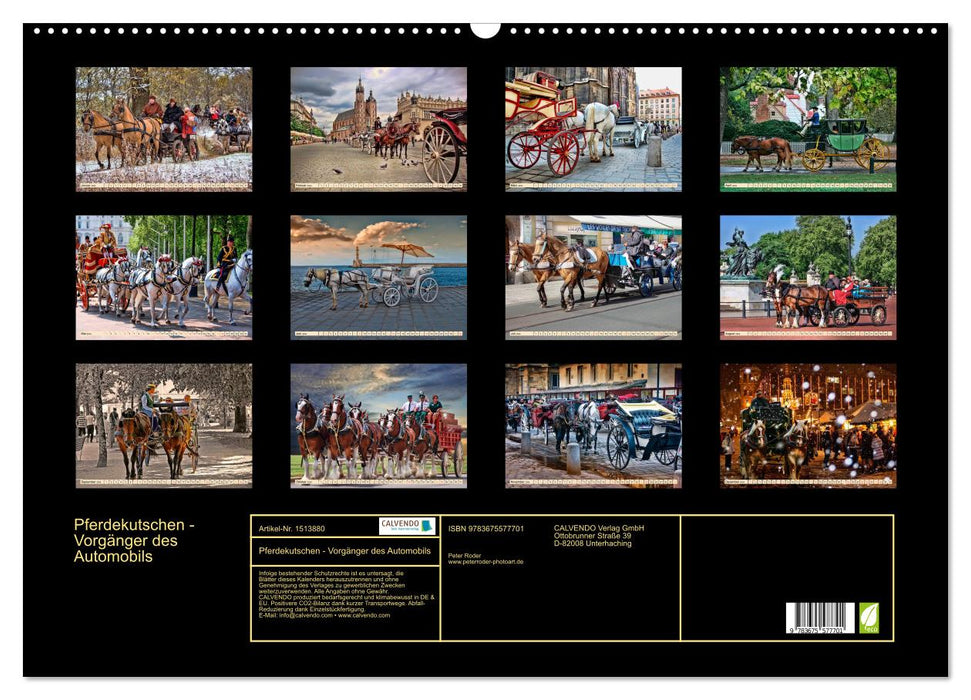 Pferdekutschen - Vorgänger des Automobils (CALVENDO Wandkalender 2024)