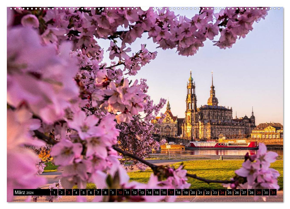 Dresden: Impressionen aus Stadt und Umgebung (CALVENDO Wandkalender 2024)