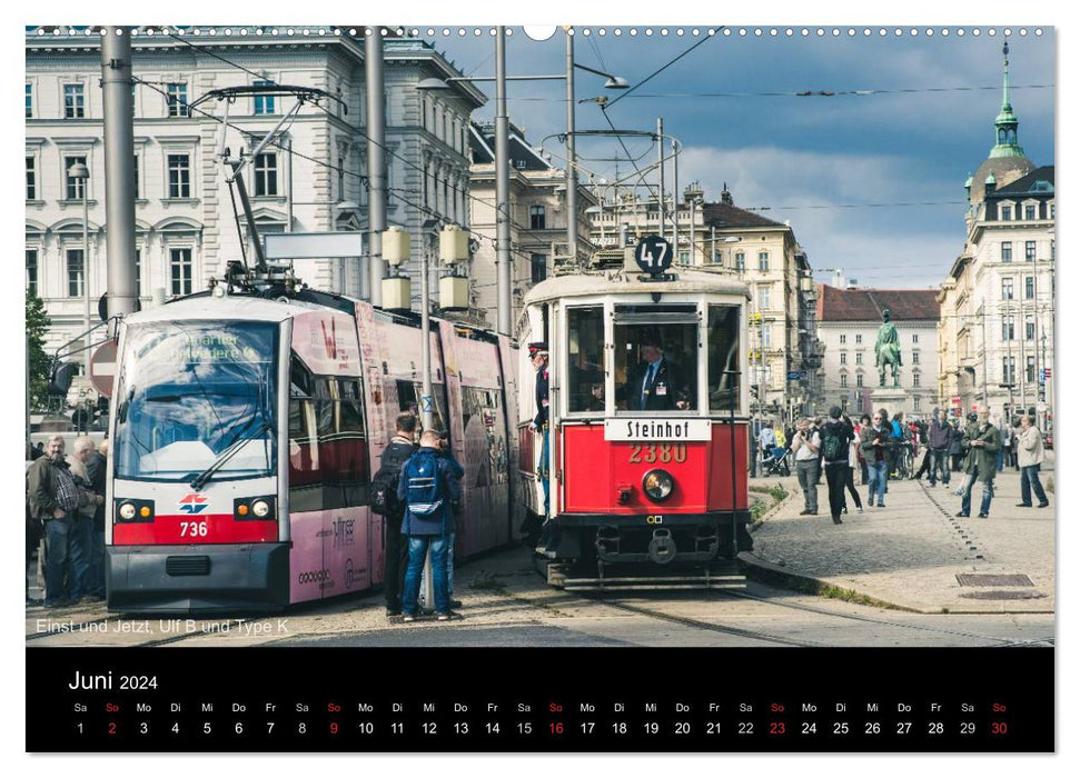Historische Straßenbahnen in Wien (CALVENDO Premium Wandkalender 2024)