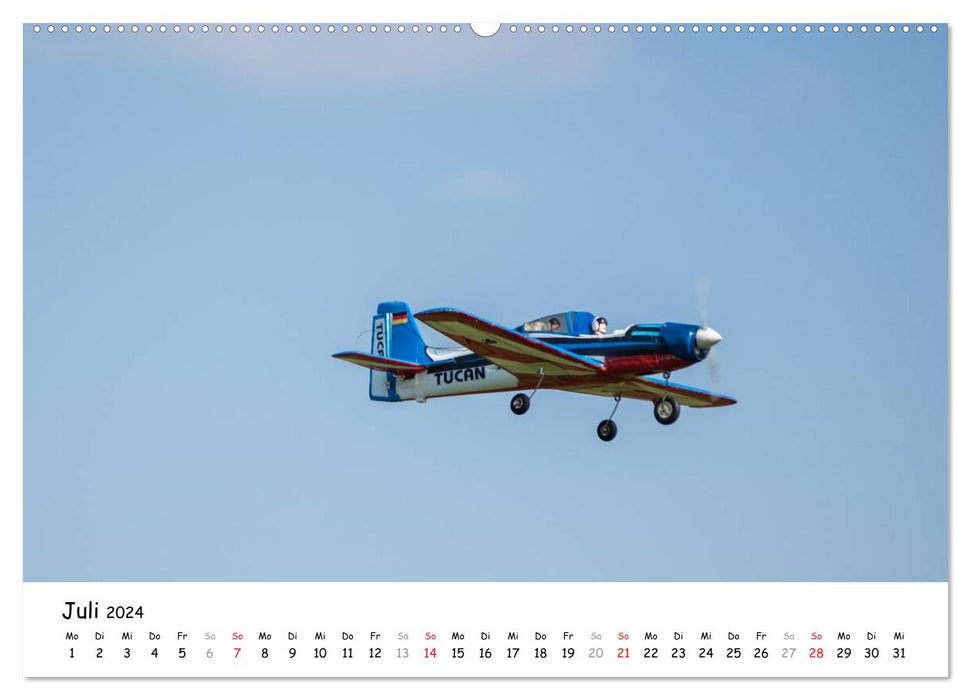 Tollkühne Helden der Fliegerei - Modellflugzeuge in Aktion (CALVENDO Premium Wandkalender 2024)