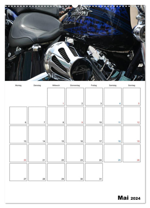 Harley Davidson Familienplaner (CALVENDO Premium Wandkalender 2024)