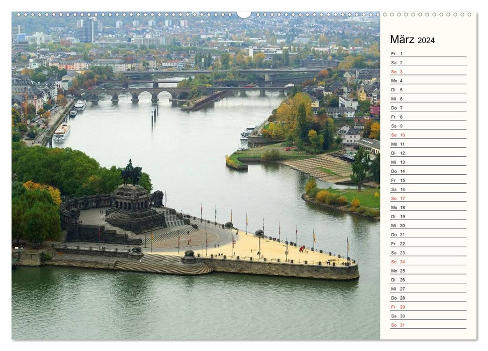 Der Rhein. Oberes Mittelrheintal von Bingen bis Koblenz (CALVENDO Premium Wandkalender 2024)