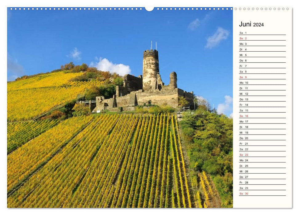 Der Rhein. Oberes Mittelrheintal von Bingen bis Koblenz (CALVENDO Premium Wandkalender 2024)