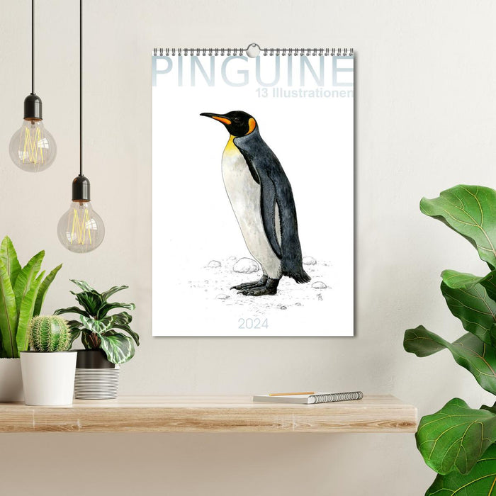 Pinguine - 13 Illustrationen (CALVENDO Wandkalender 2024)