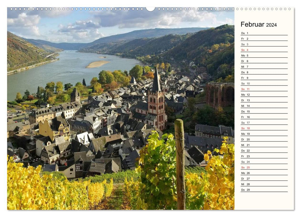 Der Rhein. Oberes Mittelrheintal von Bingen bis Koblenz (CALVENDO Wandkalender 2024)