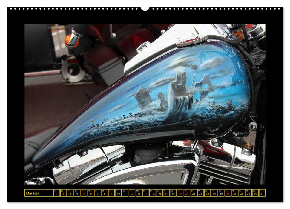 Harley Davidson - Airbrush (CALVENDO Wandkalender 2024)