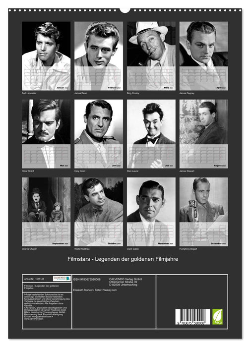 Filmstars - Legenden der goldenen Filmjahre (CALVENDO Premium Wandkalender 2024)