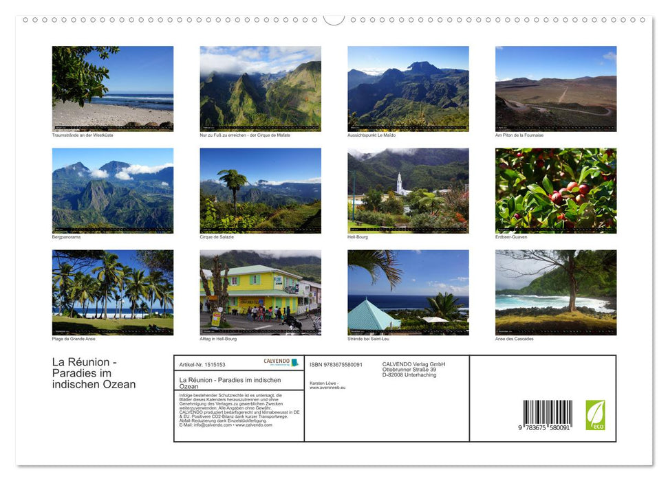 La Réunion - Paradis dans l'Océan Indien (Calendrier mural CALVENDO Premium 2024) 