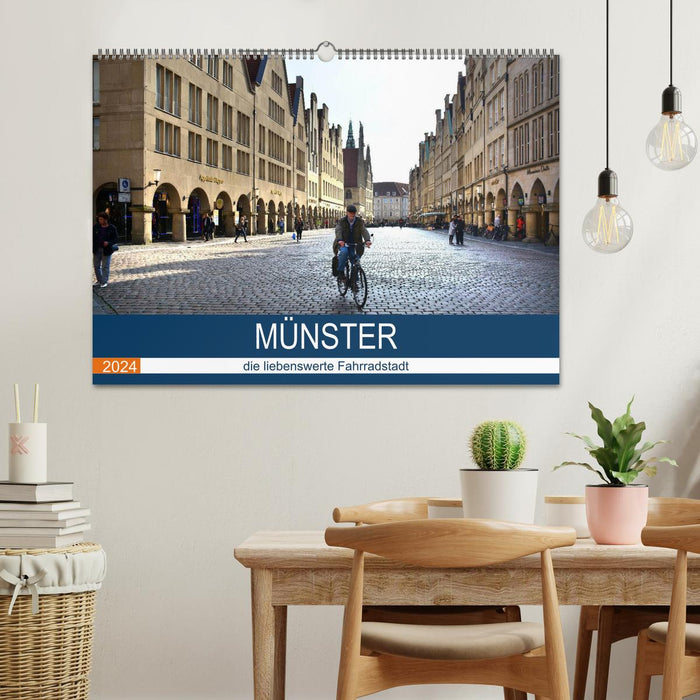 Münster - die liebenswerte Fahrradstadt (CALVENDO Wandkalender 2024)