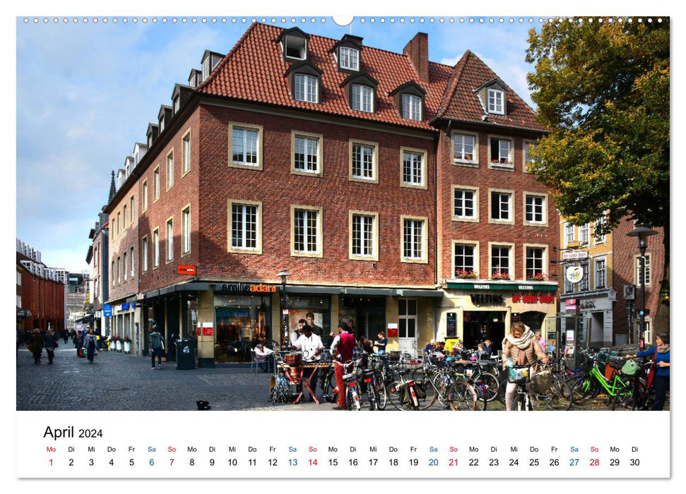 Münster - la belle ville cycliste (calendrier mural CALVENDO 2024) 